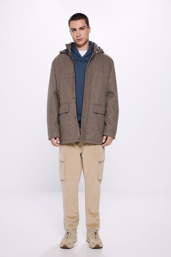 Springfield Hooded faux wool parka 36