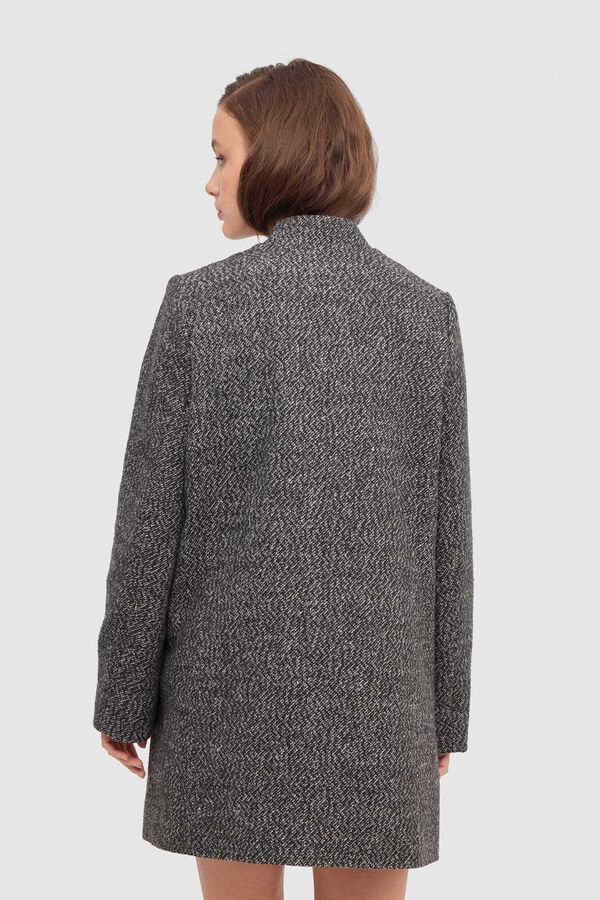 Inside Strukturierter Mantel mit Rei&szlig;verschluss Schwarz