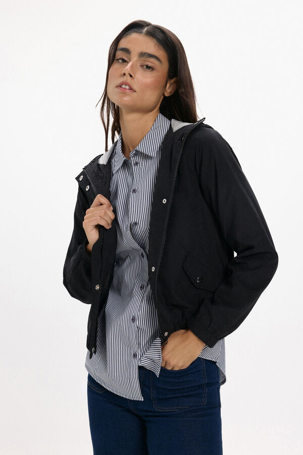 JDY Hooded jacket black