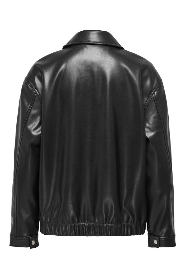 Only Bomber de piel vegana negro