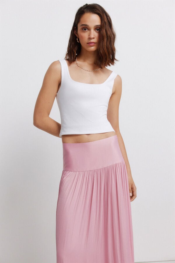 Springfield Pleated midi skirt pink