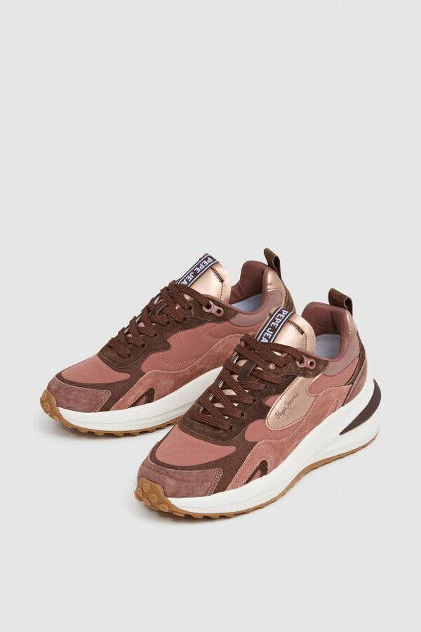 Pepe Jeans Zapatillas bajas con cuero rosa