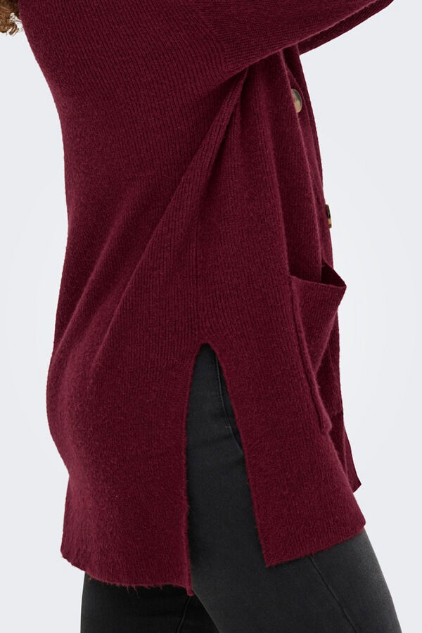 Only C&aacute;rdigan midi con bolsillos morado/lila