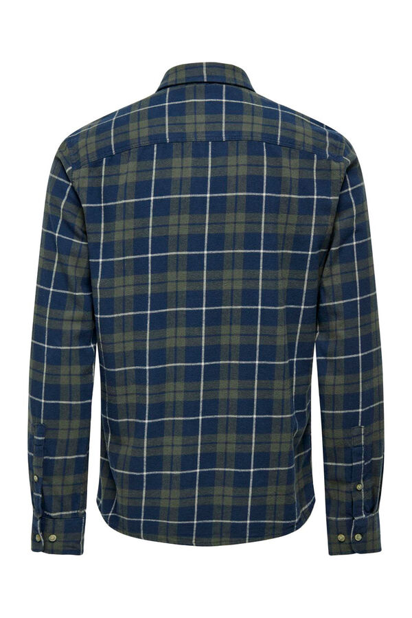 Springfield Checked slim-fit shirt staklo-zelena
