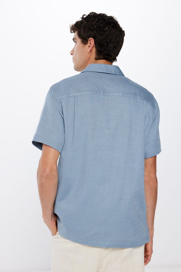 Springfield Camisa manga corta rústica azul claro