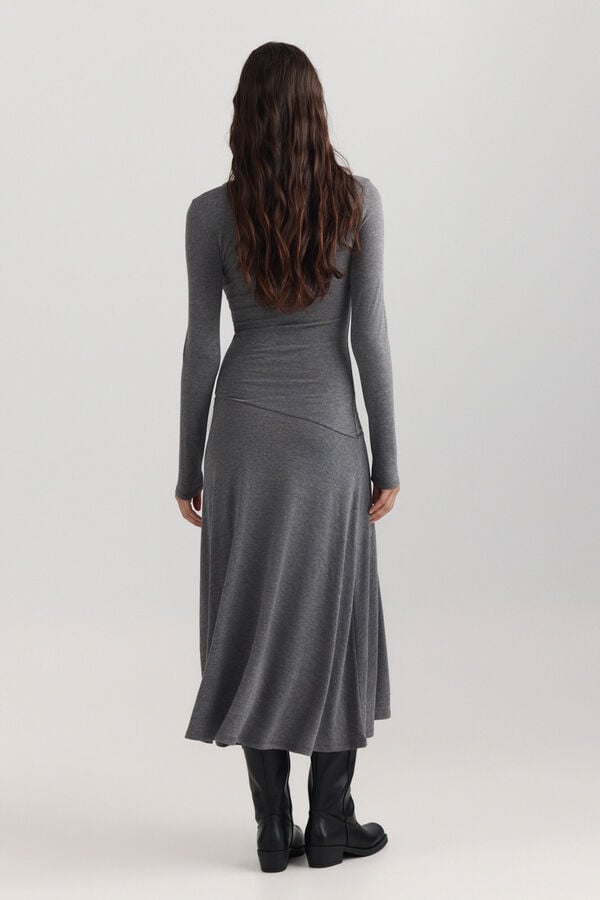 Springfield Fitted boat neck midi dress grey