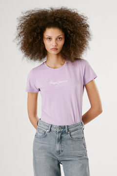 Pepe Jeans Camiseta b&aacute;sica de manga curta com logo frontal