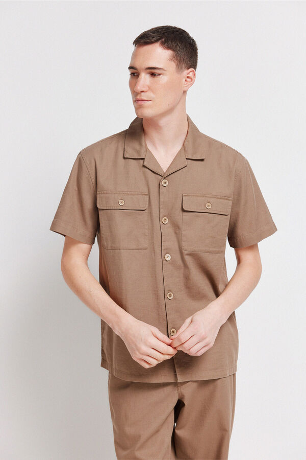 Springfield Short sleeve overshirt nude