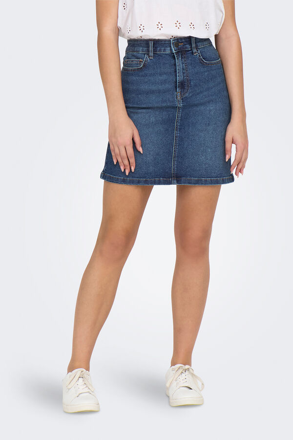 JDY Falda corta vaquera azul