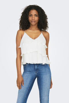 Springfield Vest top with ruffles white