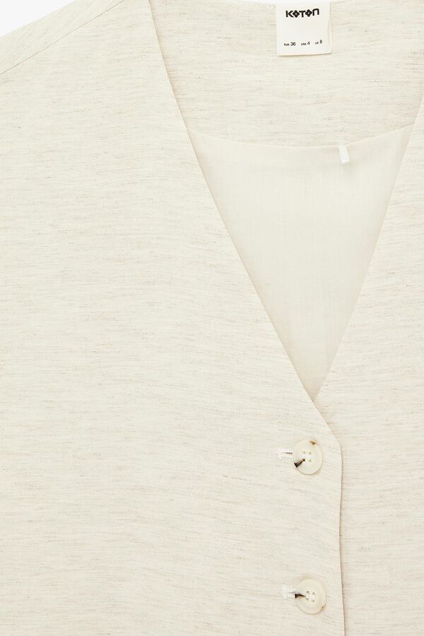 Koton Chaleco corto abotonado beige