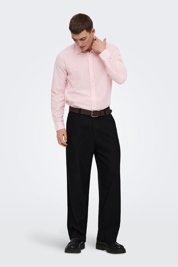 Only & Sons Camisa manga larga rosa