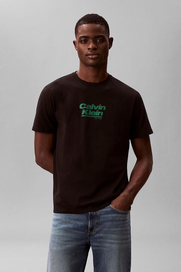 Calvin Klein T-shirt com estampado preto