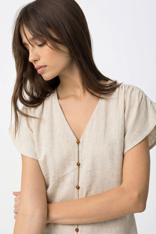 Tiffosi Blusa de manga curta bege