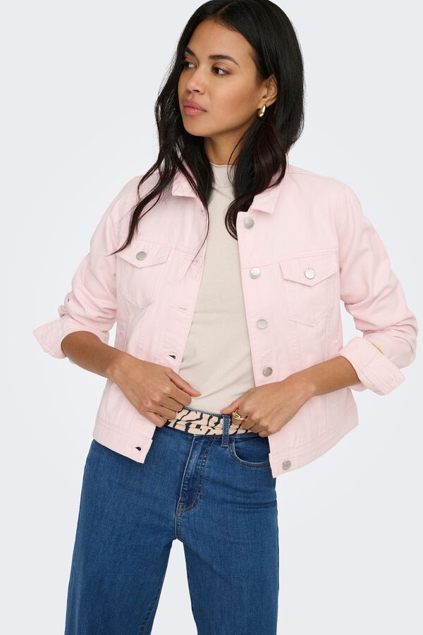 Only Chaqueta vaquera bolsillos delanteros rosa