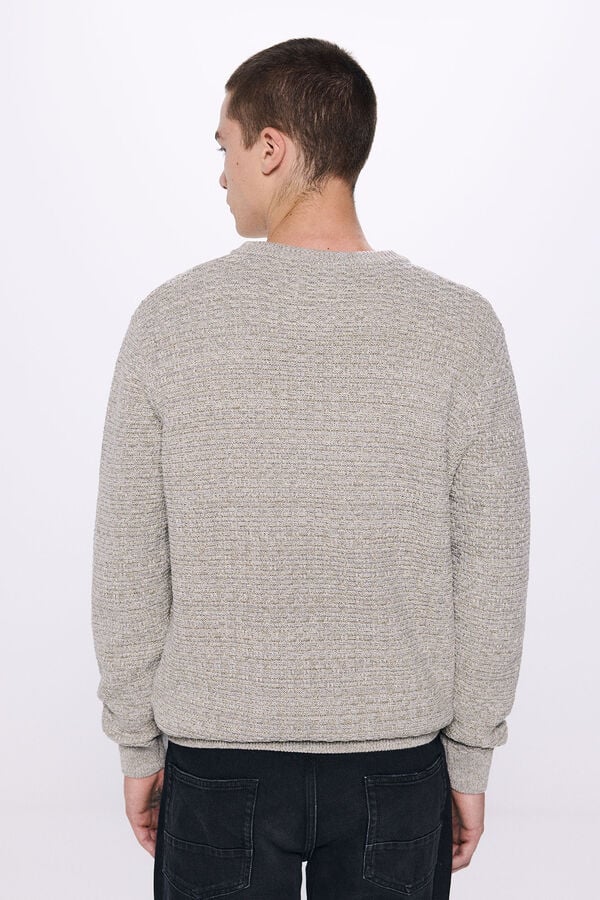 Springfield Textured twisted knit jumper svetlosiva