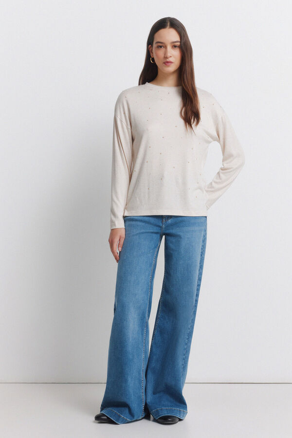 Springfield Majica sa &scaron;ljokicama na prednjoj strani Braon