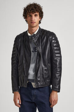 Springfield Lambskin leather biker jacket black
