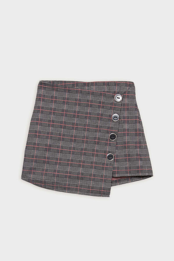 Inside Skort Jacquard Botones negro