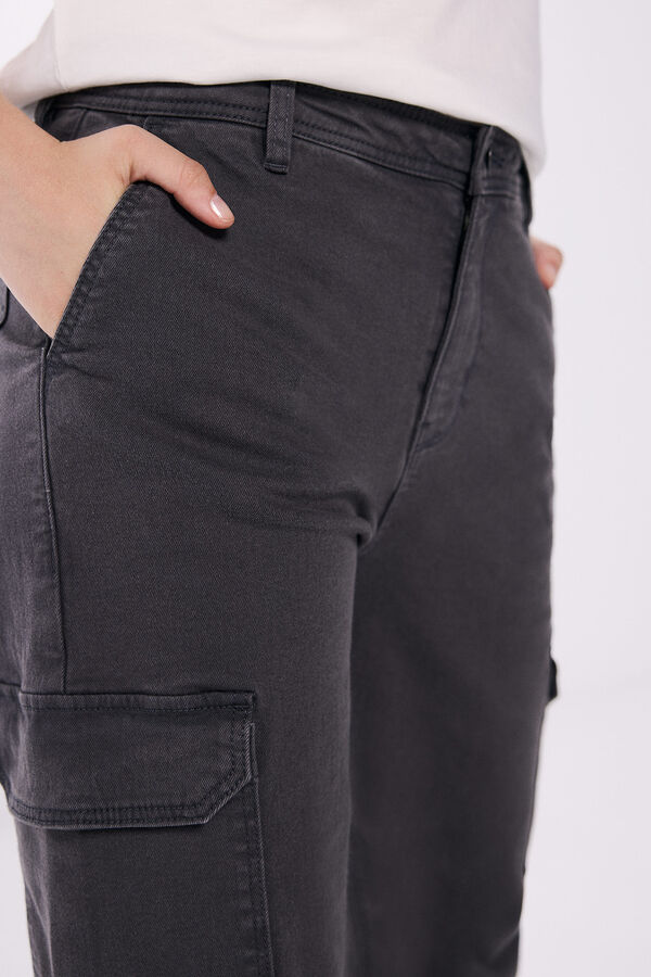 Springfield Pantalón cargo algodón gris oscuro