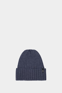Springfield Ribbed knitted hat with folded brim navy