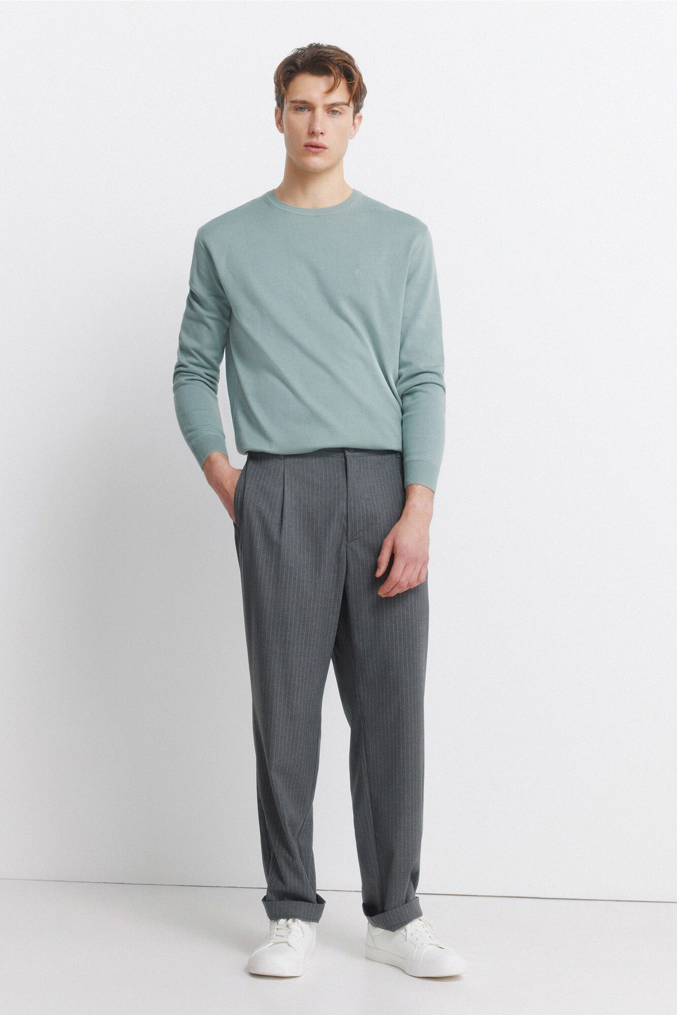 Springfield Relaxed fit striped straight trousers