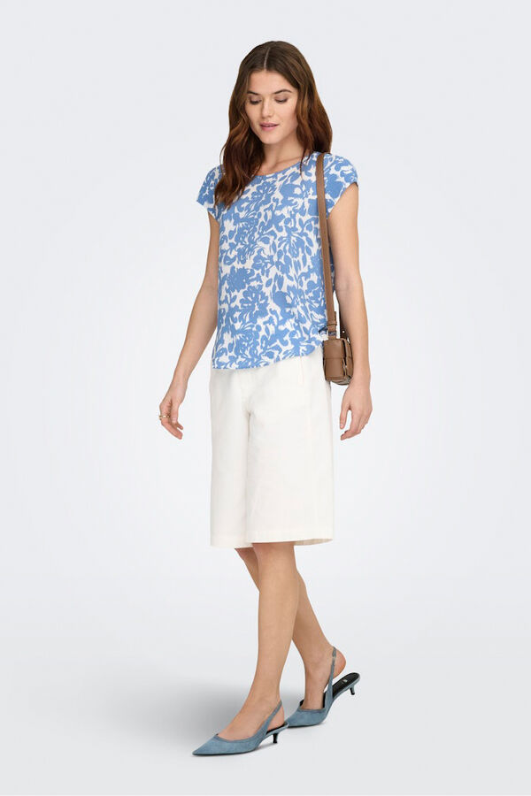 Only Printed short sleeve T-shirt blue