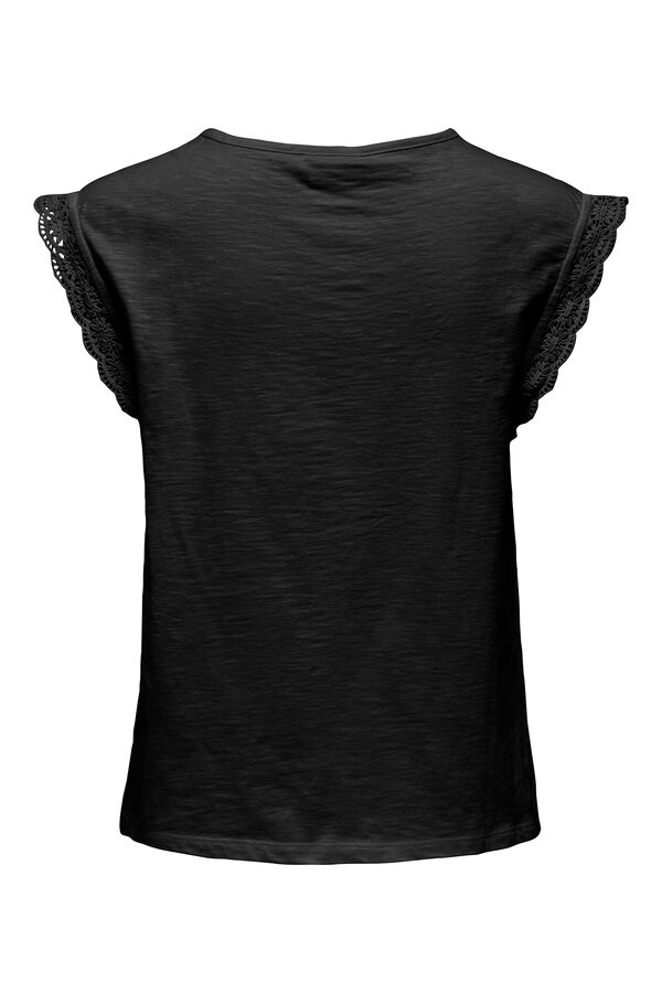 JDY Camiseta sin mangas encaje negro