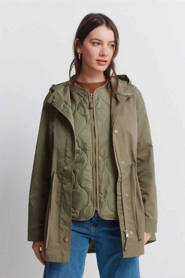 Springfield Hooded water-repellent parka beige