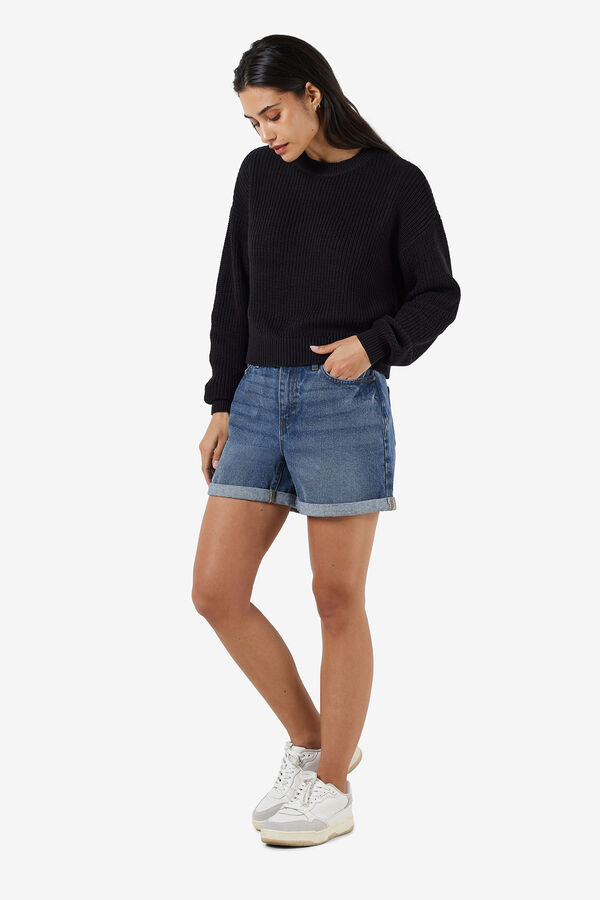 Noisy May Shorts Saumumschlag Blau