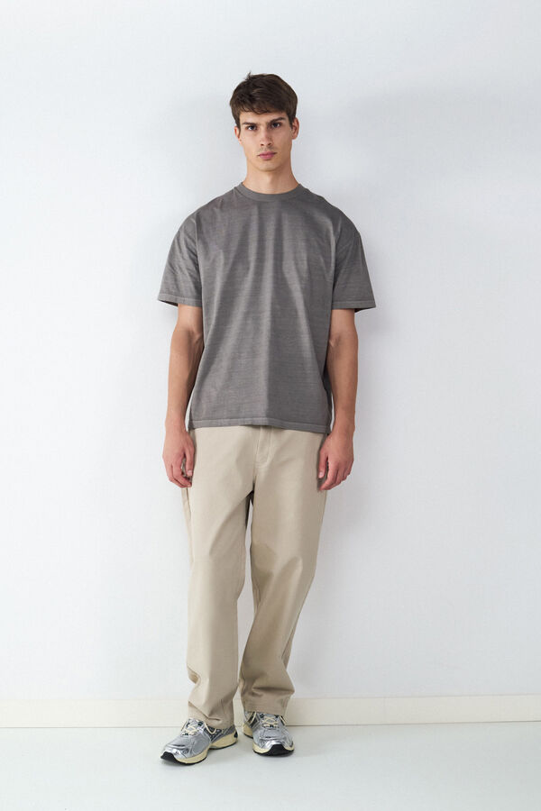 Balmohk Relaxed, washed-effect short sleeve T-shirt grey