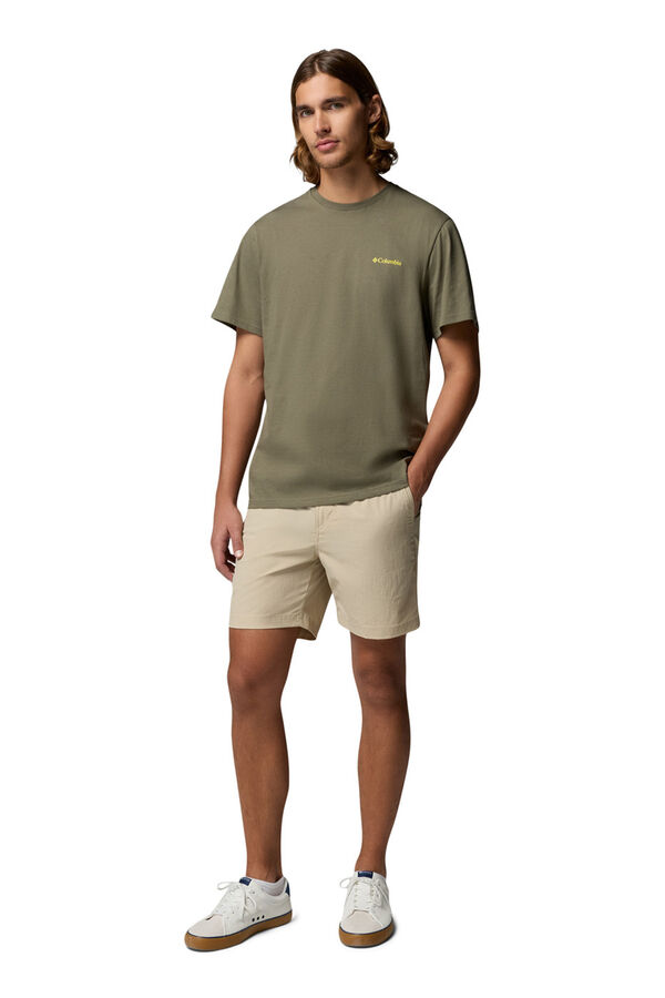 Columbia T-Shirt mit Natur-R&uuml;ckenprint Naturwei&szlig;