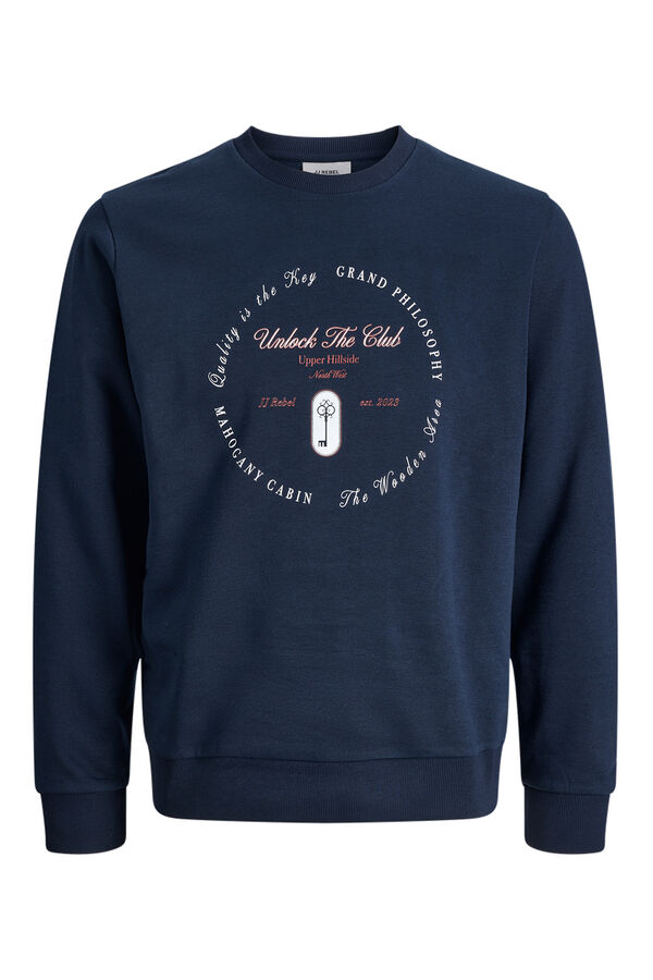 JJ REBEL Front print sweatshirt bleu