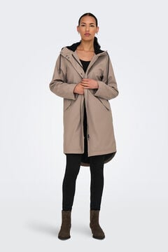 Only Chubasquero largo con capucha