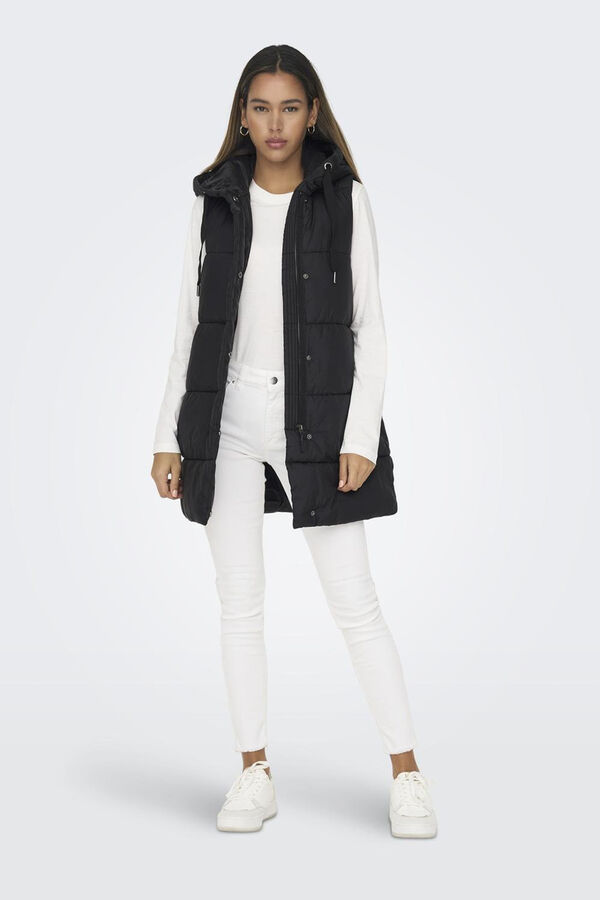 Only Long puffer gilet black