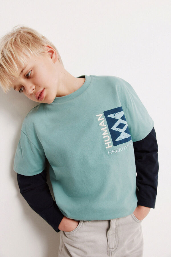 Springfield Kids Dečija majica sa kratkim rukavima Creativity Tirkizna