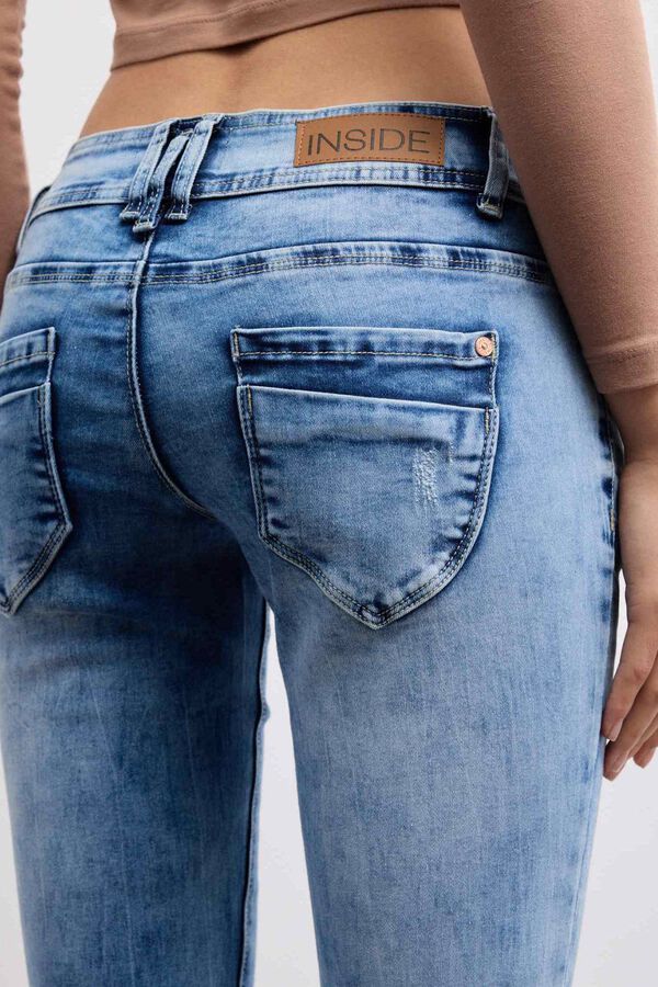 Inside Jeans Skinny Tiro Bajo azul