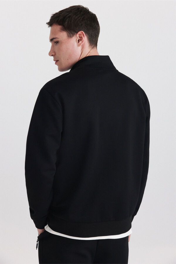 Springfield Technical look zip fastening sweatshirt black