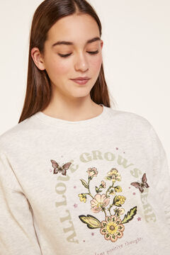 Springfield Sweatshirt „All love grows here“ camel