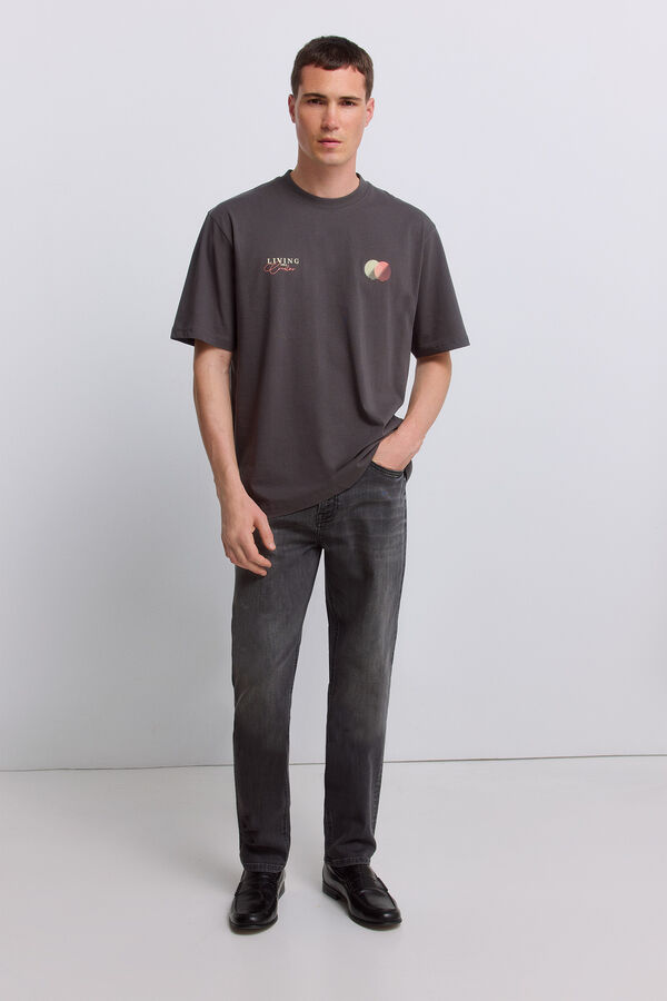 Springfield Dark grey washed slim fit jeans grey