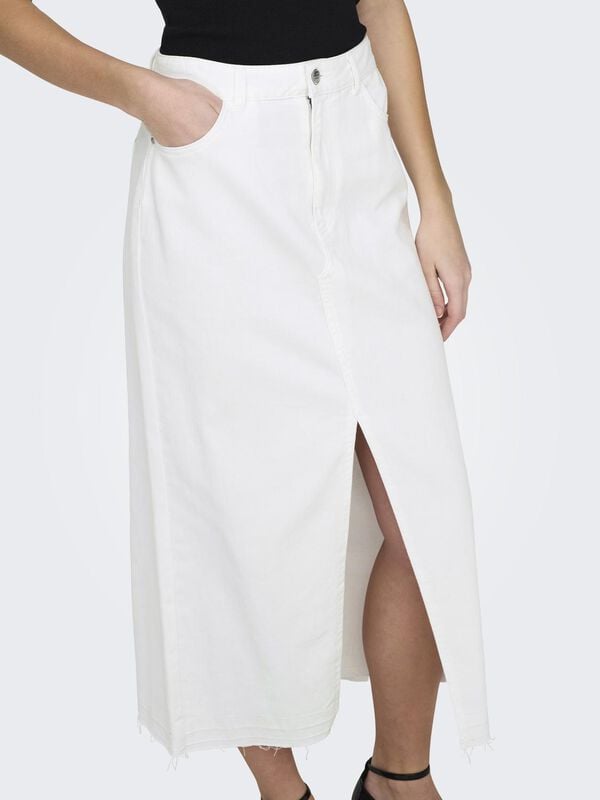 Springfield White denim midi skirt bela