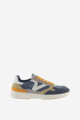 Springfield Faux leather trainers navy