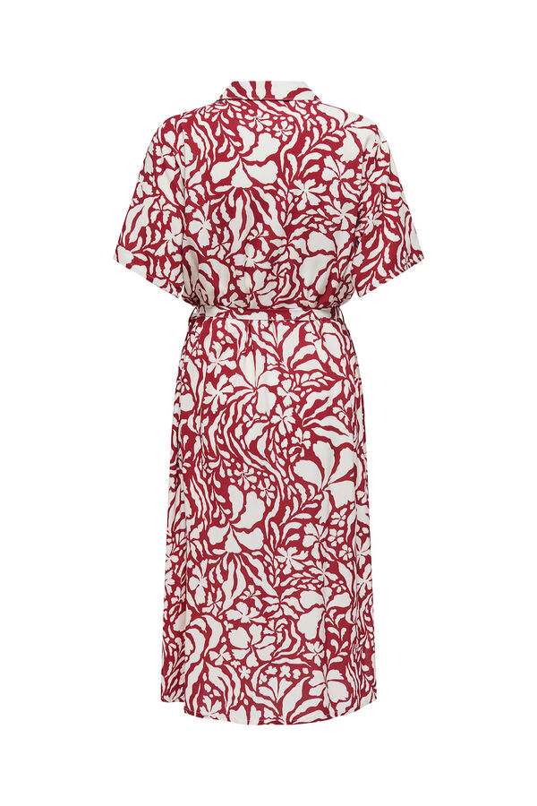 Only Hemdblusen-Midikleid Rot