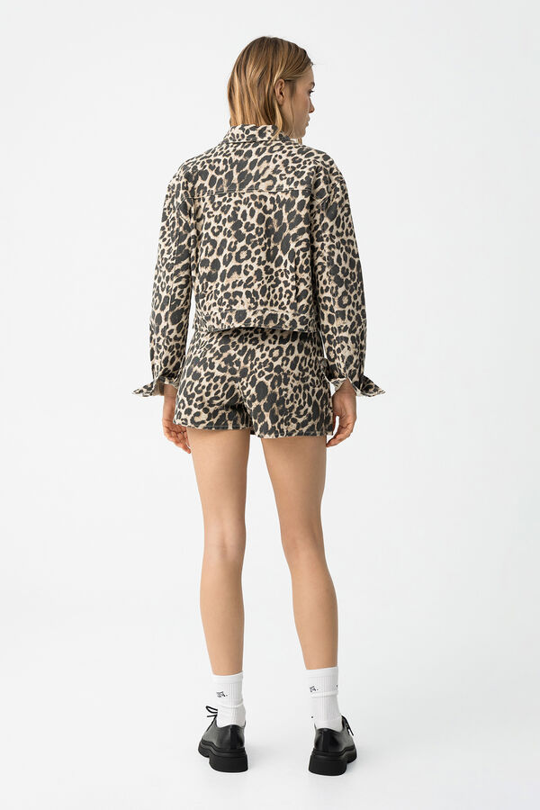 Tiffosi Young Leopard print denim skirt-pants Crna