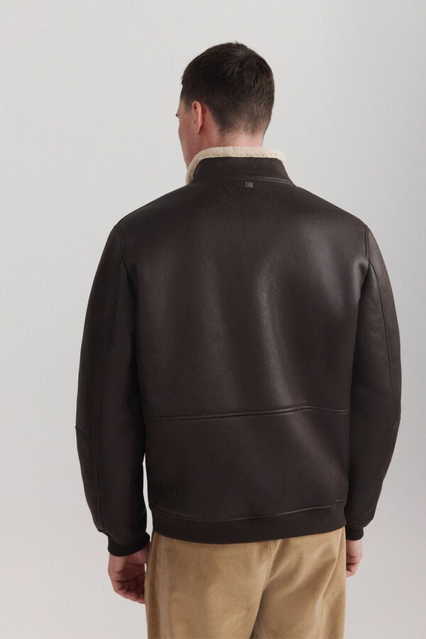 Springfield Faux suede double-faced jacket nude