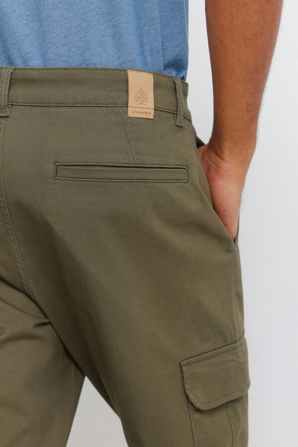 Springfield Slim fit cargo comfort trousers printed