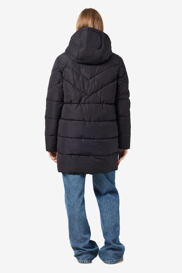 Noisy May padded coat with hood  black