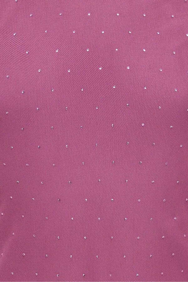 Only Girls Mesh top with sparkle detail rose