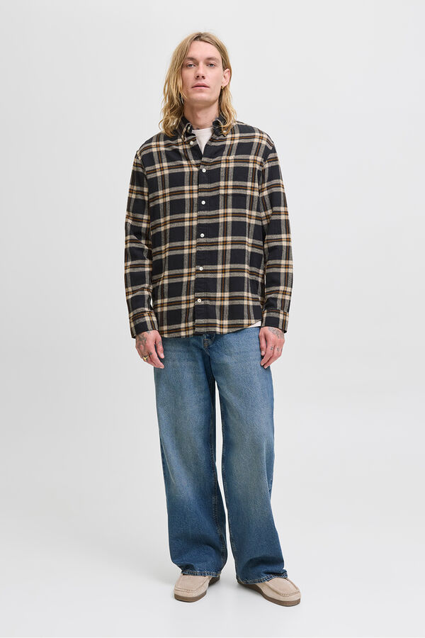 Jack & Jones Camisa regular fit cuadros negro