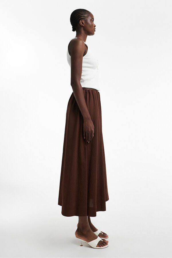 Topshop Saia midi algod&atilde;o cru